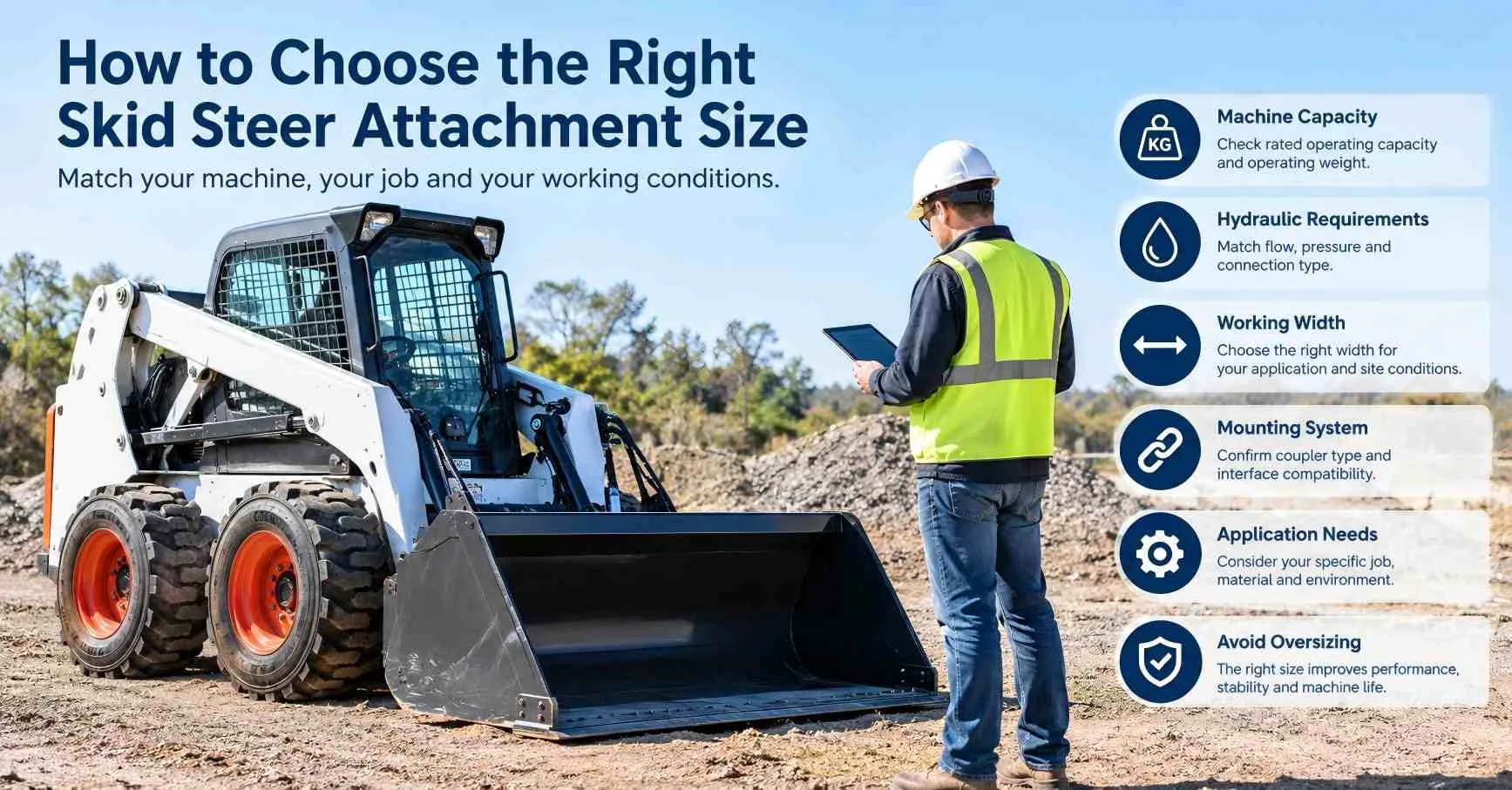 How to Choose the Right Skid Steer Attachment Size for Your Machine — construction equipment attachments