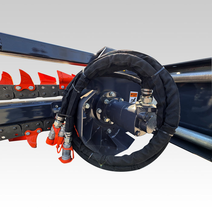 SIBOM Skid Steer Trencher, Side Discharge Auger, Hydraulic or Manual Side-Shift, Tungsten Teeth thumbnail