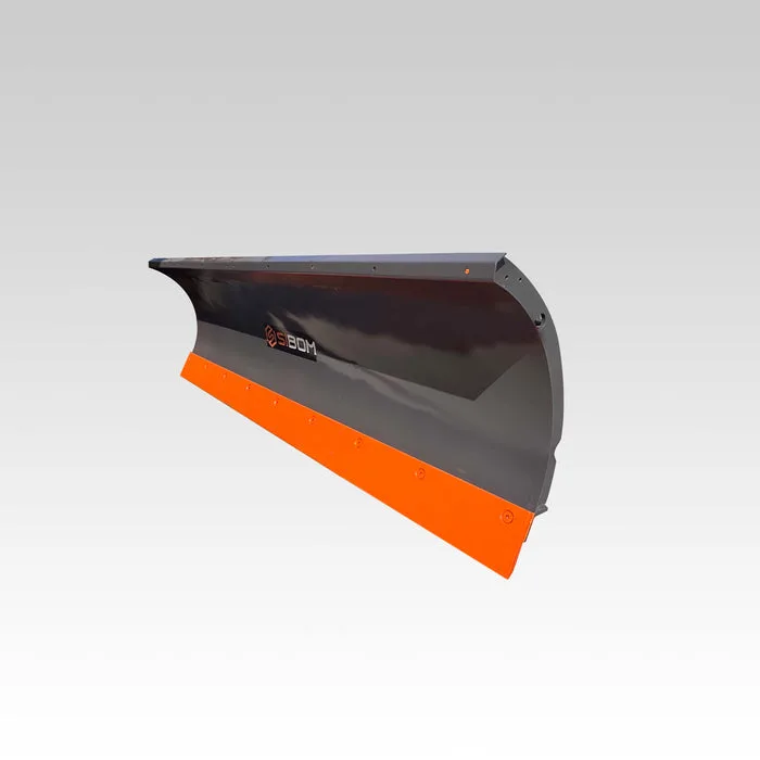 NM500 snow cutting edge on Sibom skid steer snow plow