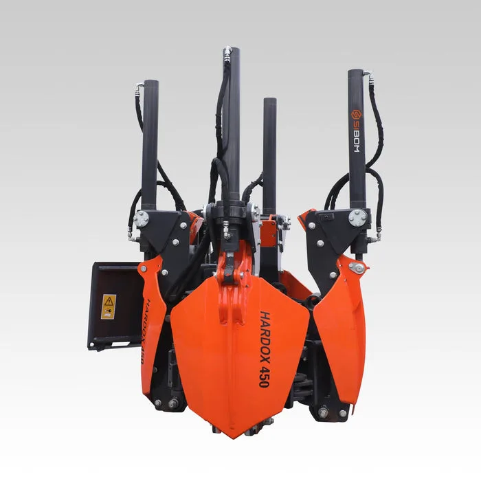 root ball tree spade attachment forming conical soil ball
